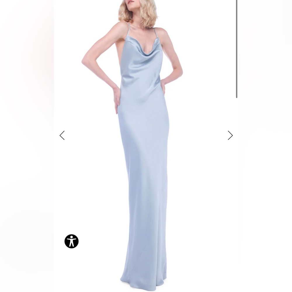 Norma Kamali Cross Back Bias Gown in Silver Size XXS
